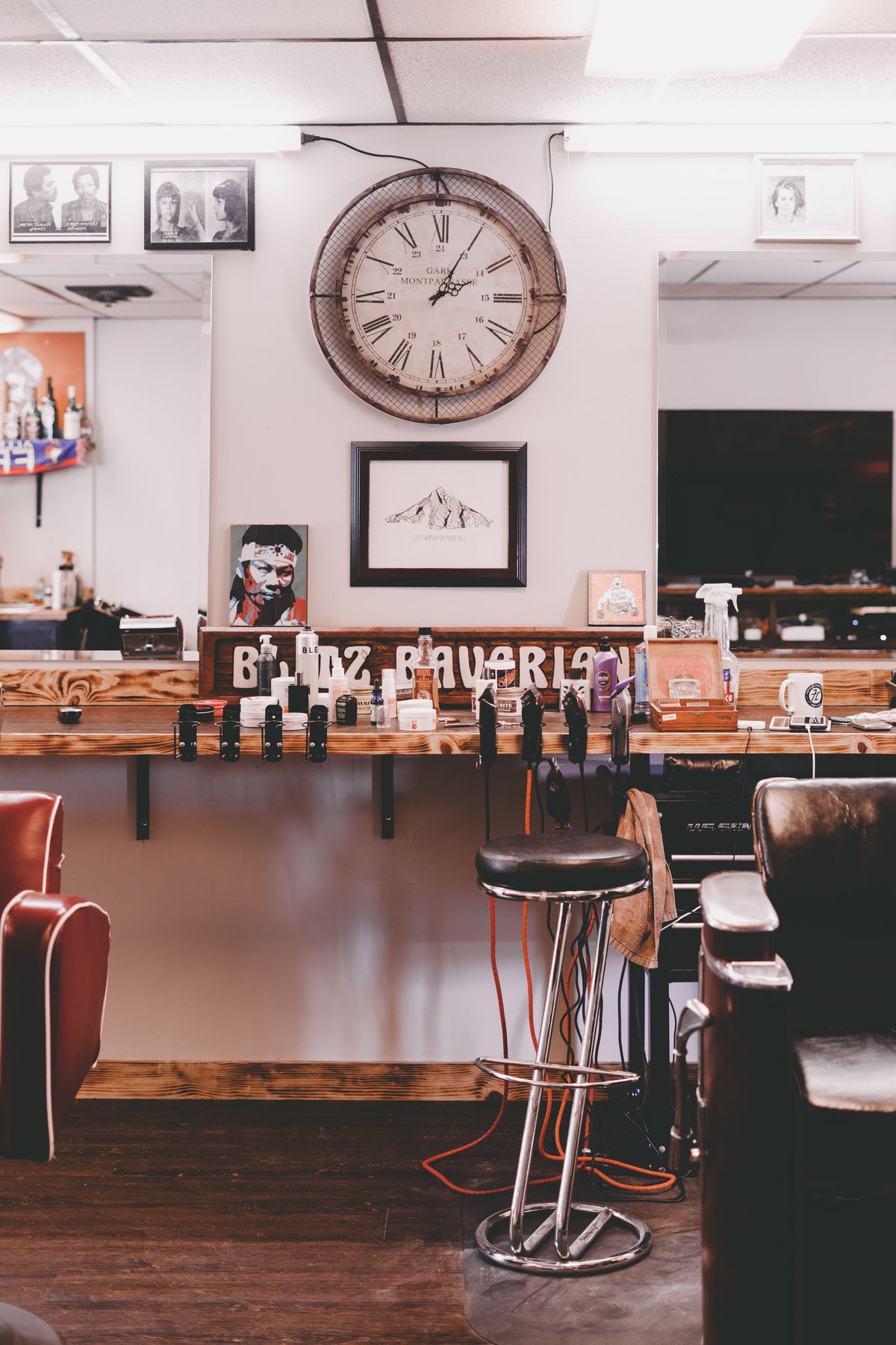 Welcoming local barbershop and salon interior